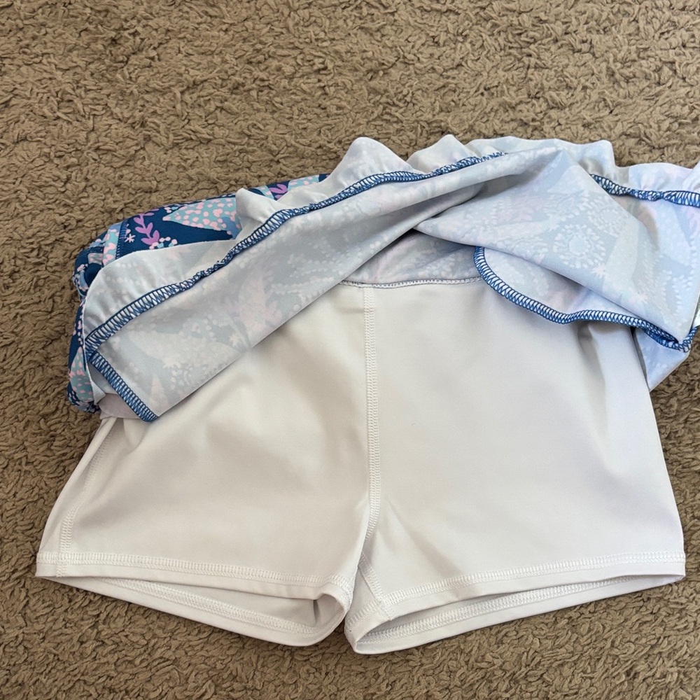 Lilly Pulitzer Blue and Pink Floral Girls Skort - Picture 4 of 4